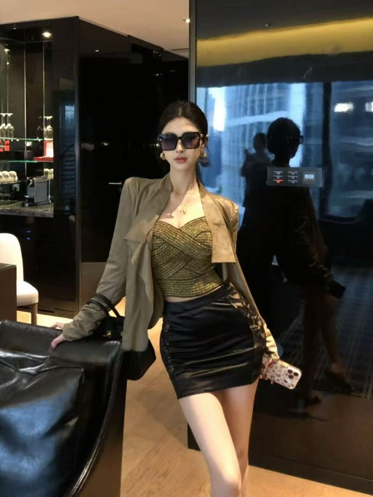 Vintage Fashion Years - Top corto in pizzo con ricami