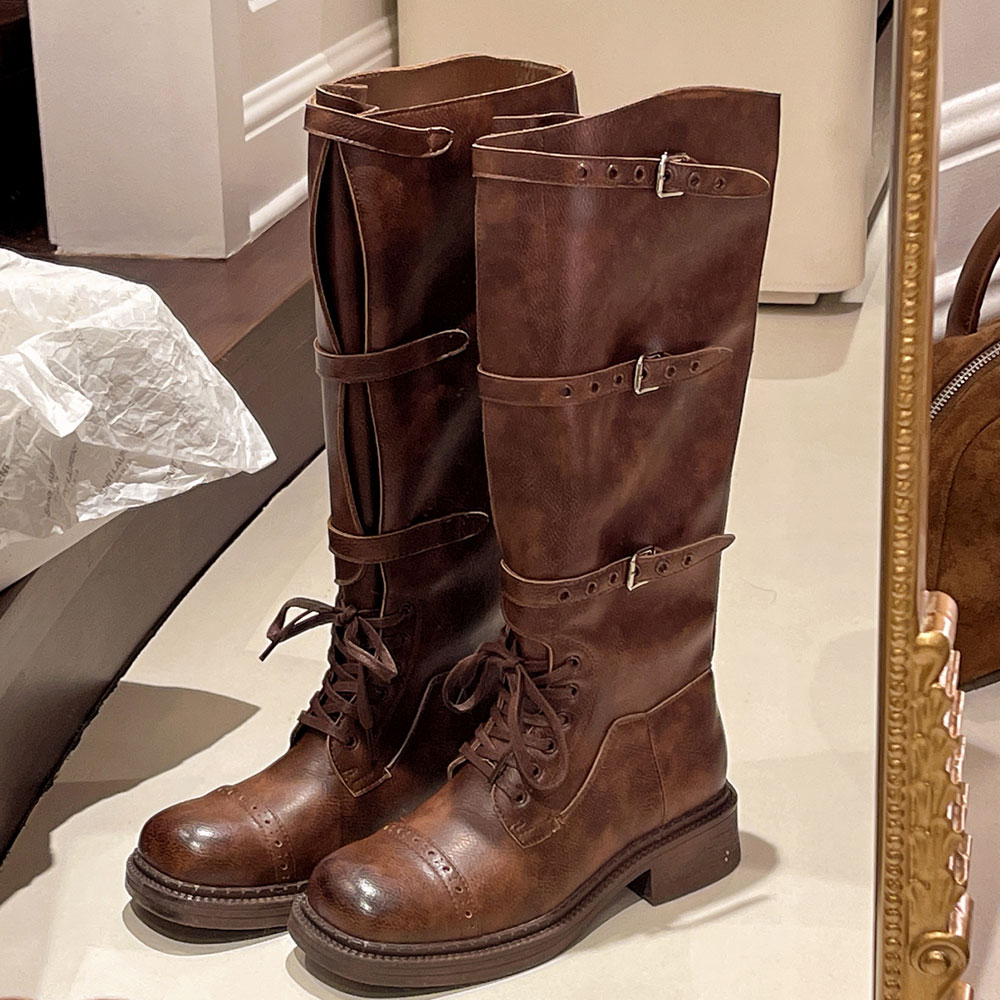 Vintage Fashion Boots - Stivali alti al ginocchio da donna
