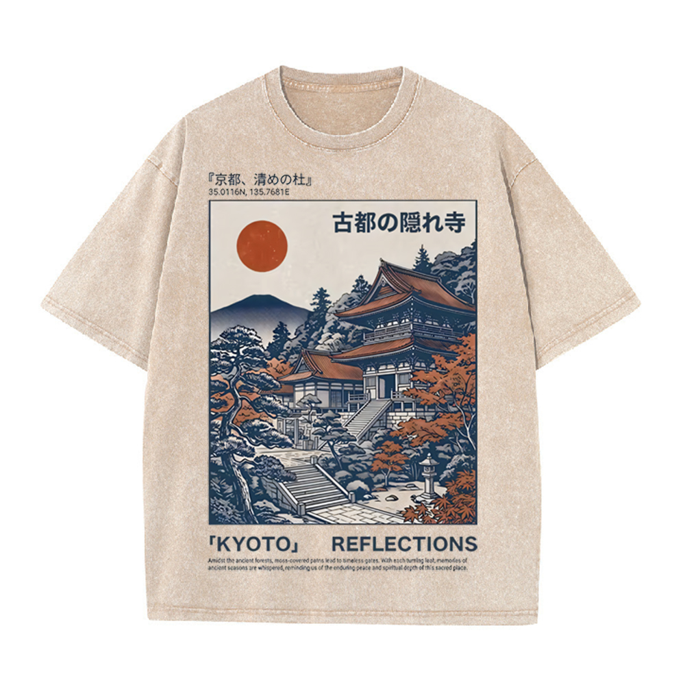 Vintage Fashion Kyoto - T-shirt Grafica Vintage 2026 con Paesaggio