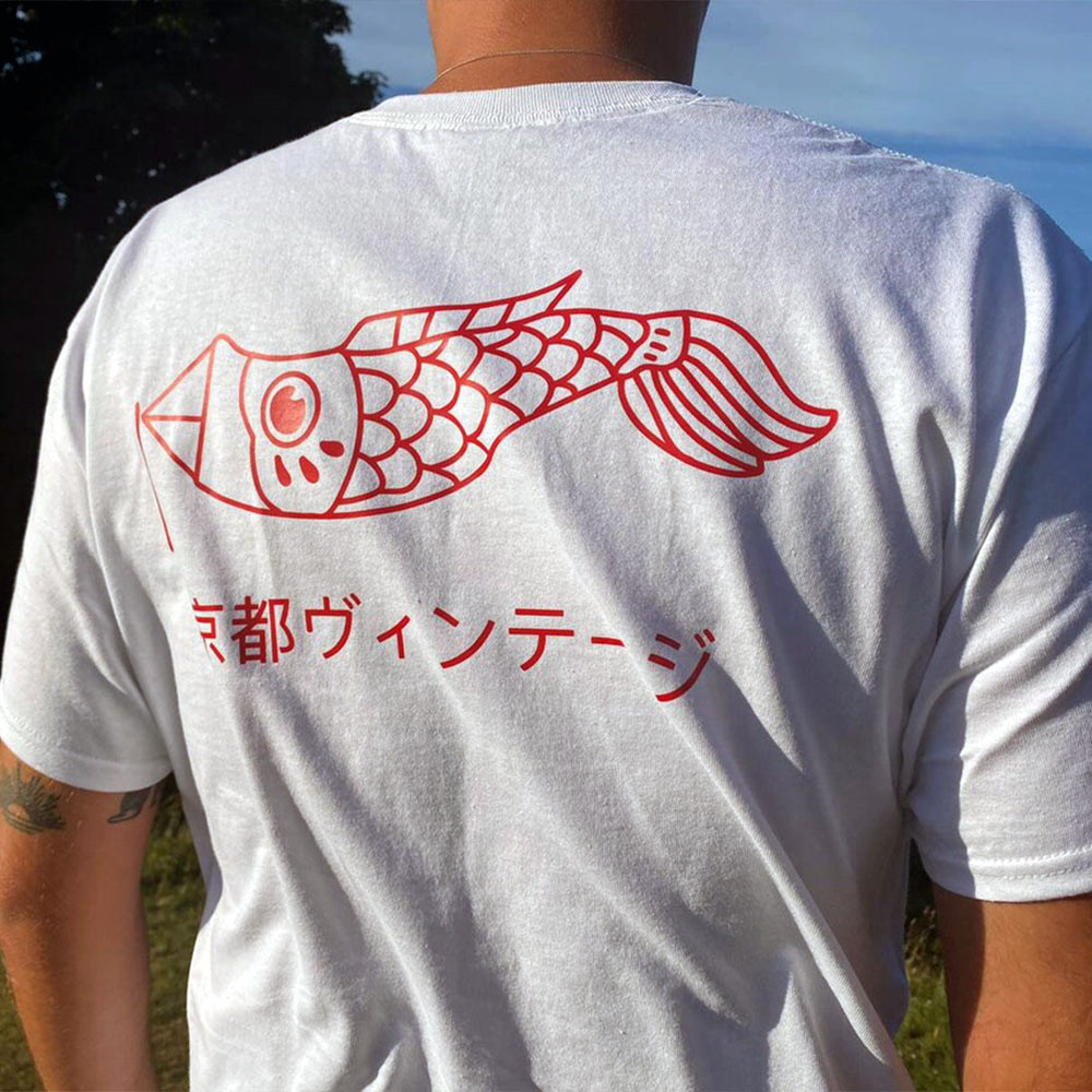 Vintage Fashion Kyoto - Maglietta Unisex con stampa bianca in
