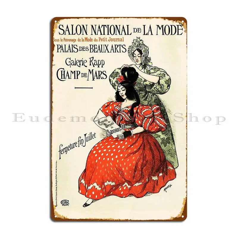 Vintage Fashion Exhibition - Targa in metallo artistica pubblicitaria per