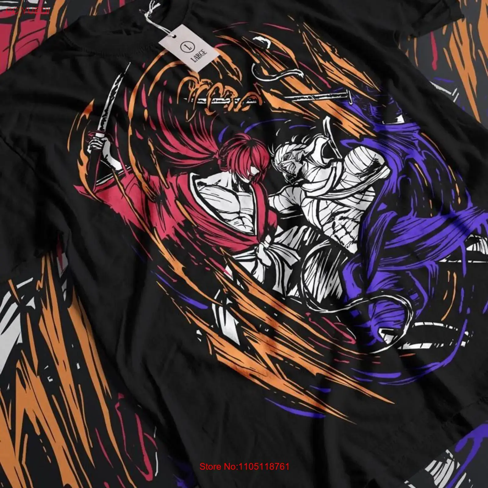 Vintage Fashion Art - Rurouni Kenshin Samurai Himura T Shirt