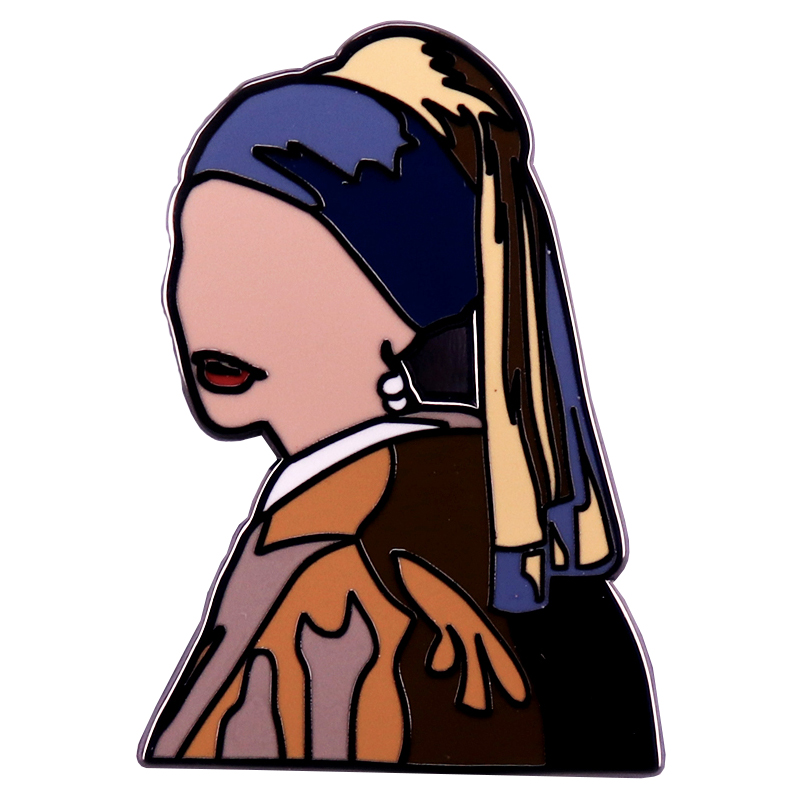 Vintage Fashion Illustration - Ragazza con un orecchino di perla