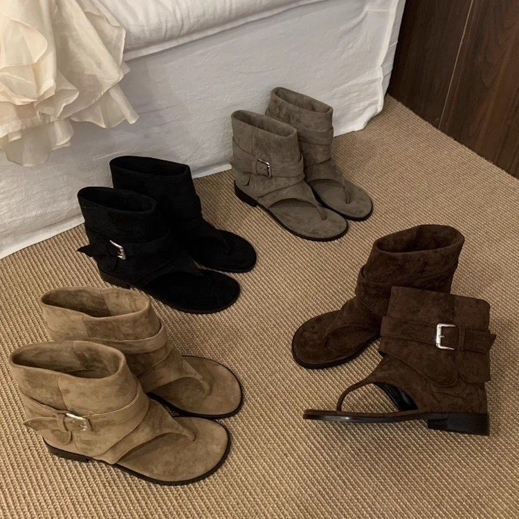 Vintage Fashion Luxury - Stivali da donna con punta aperta