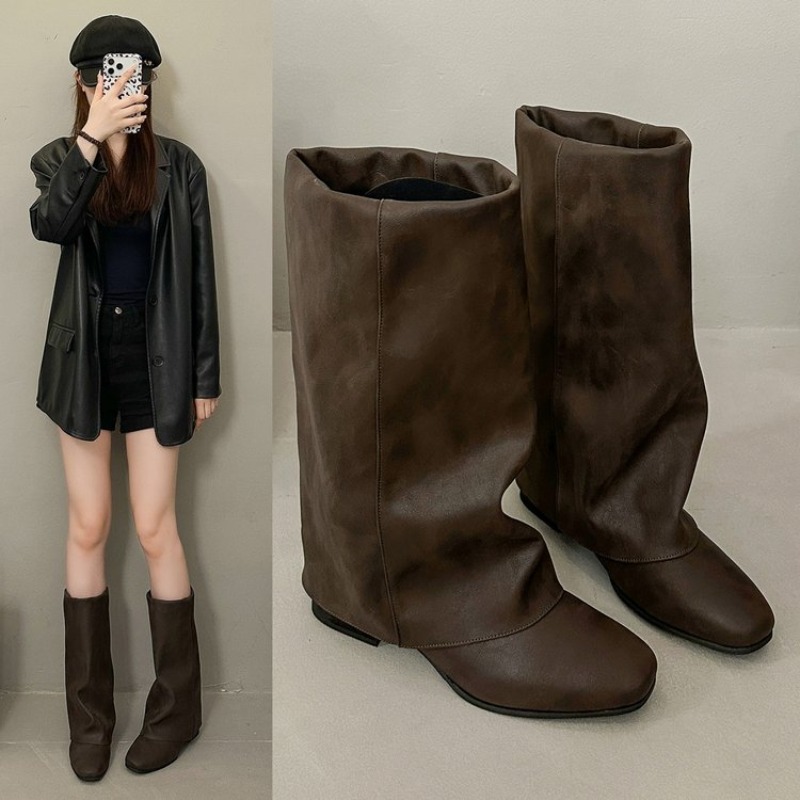 Vintage Fashion Boots - Nuovi Stivali Vintage con Punta Quadrata