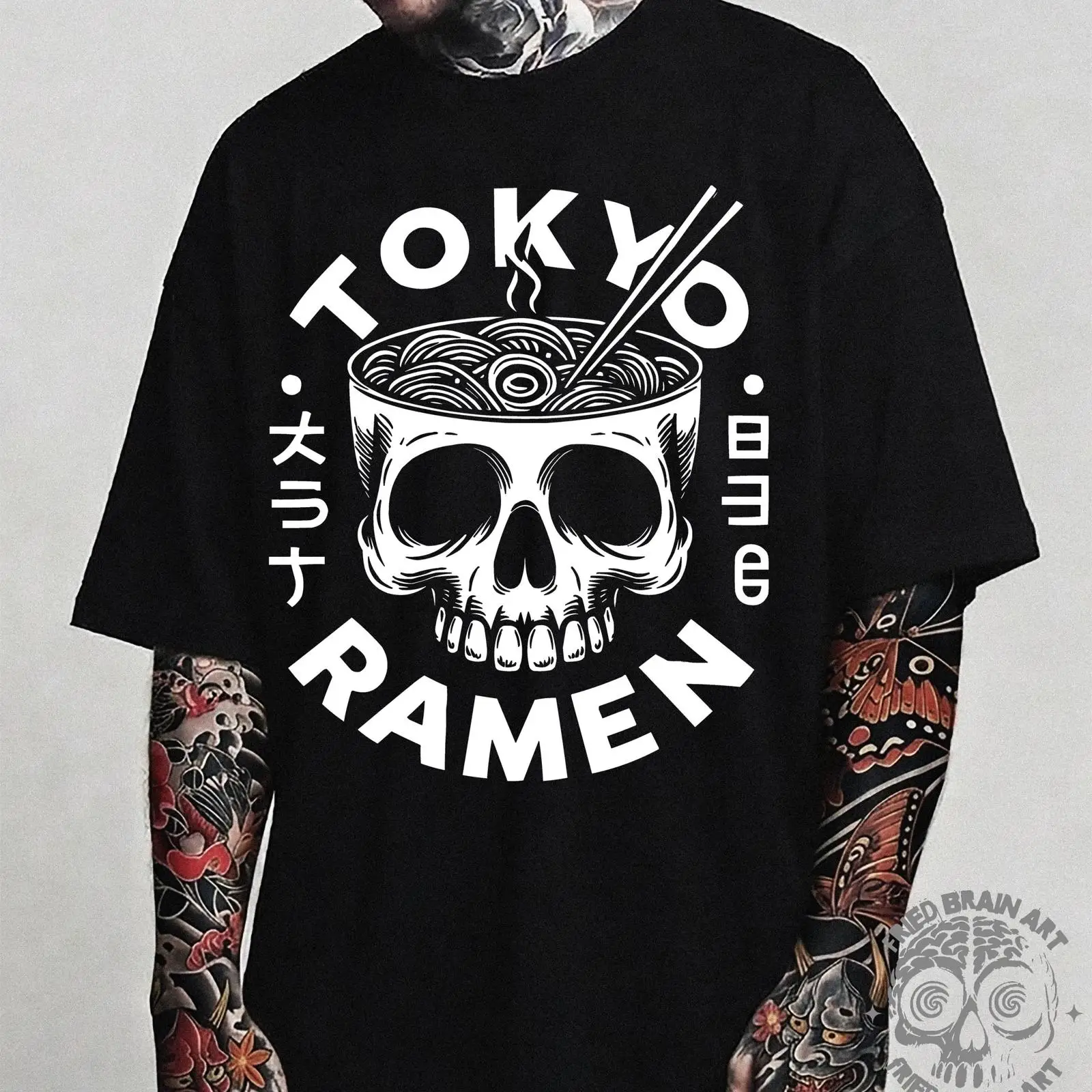 Vintage Fashion In Tokyo - T-shirt Tokyo Skull Ramen T Shirt