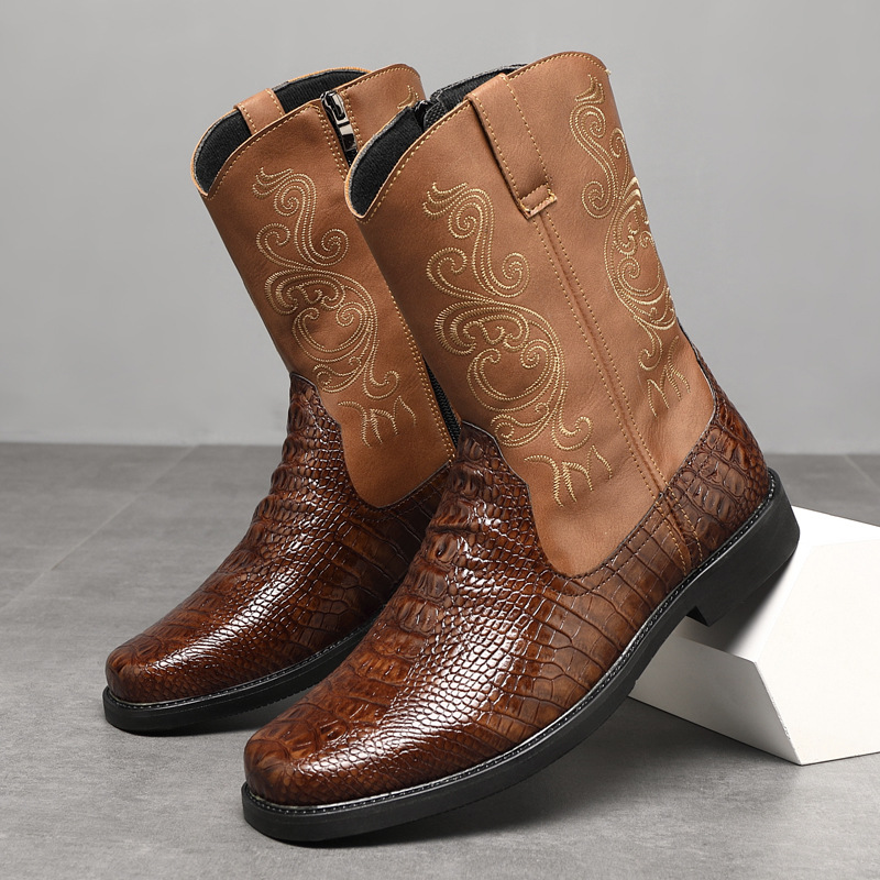 Vintage Fashion Boots - Stivali da cowboy alti e larghi