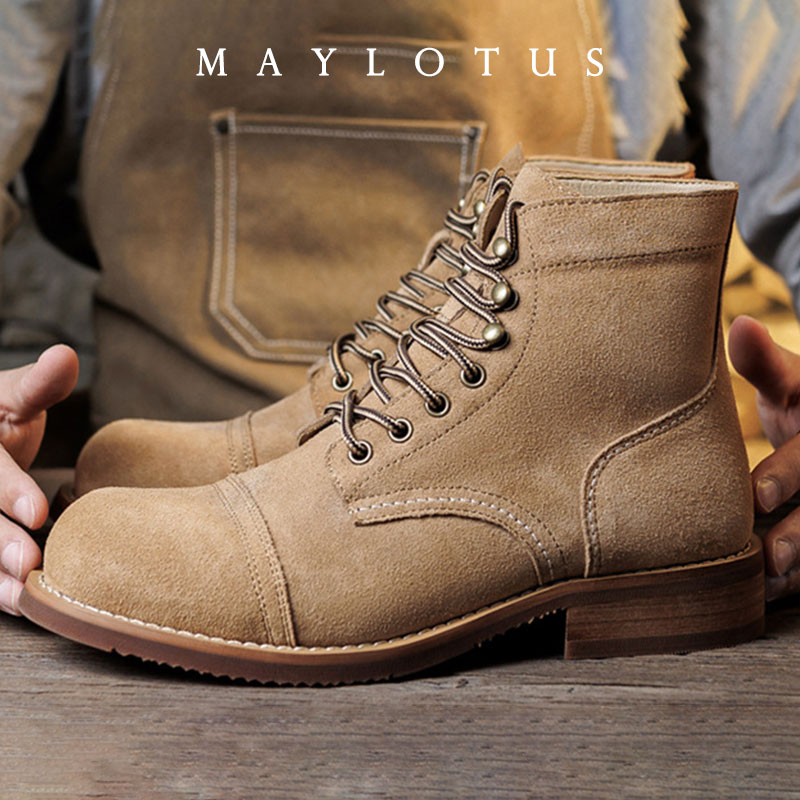Vintage Fashion Boots - Stivali in pelle scamosciata Goodyear-Welted da