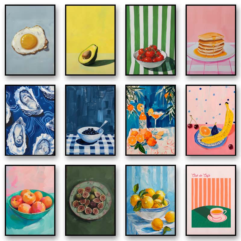 Vintage Fashion Wall Art - Vintage Sala da pranzo Frutta Arancia
