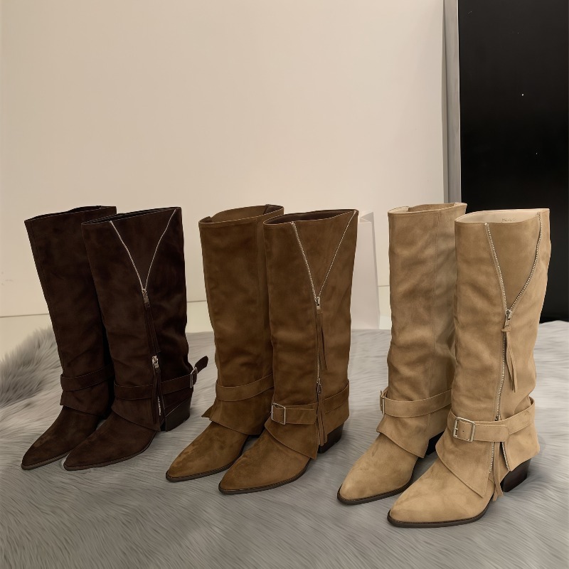 Vintage Fashion Boots - Stivali da donna vintage in pelle