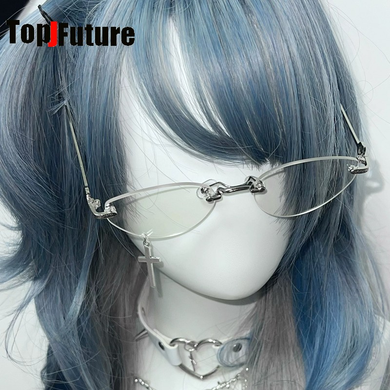 Vintage Fashion Subculture - Occhiali Senza Montatura Minimalisti Stile Y2K,