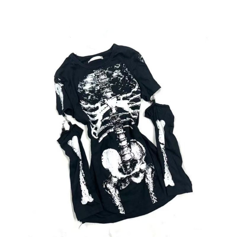T-shirt Gotica con Grafica Sch - Vintage Fashion Subculture recensione e prezzo