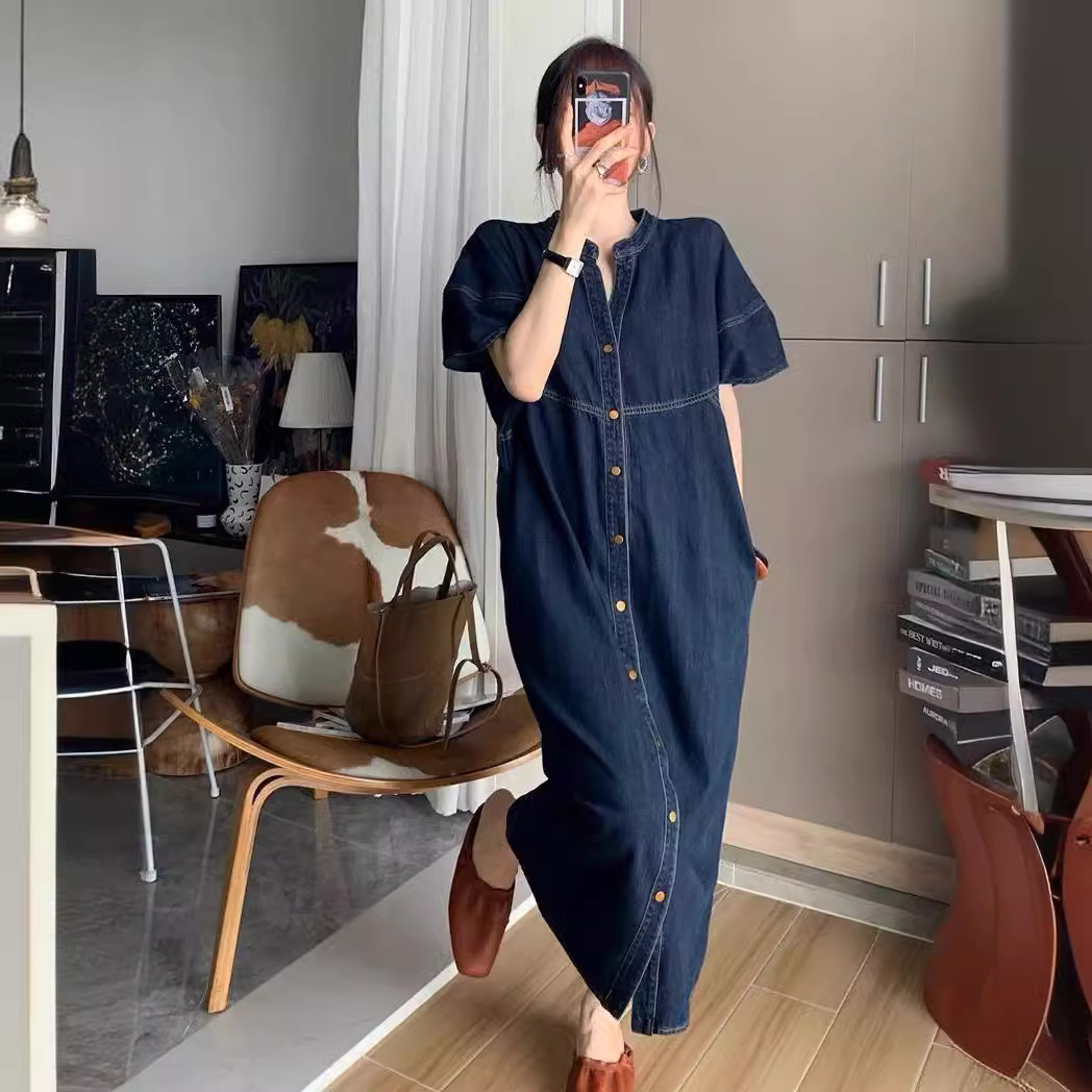 Nuovo Abito Lungo in Denim Sti - Vintage Fashion Women Dresses recensione e prezzo